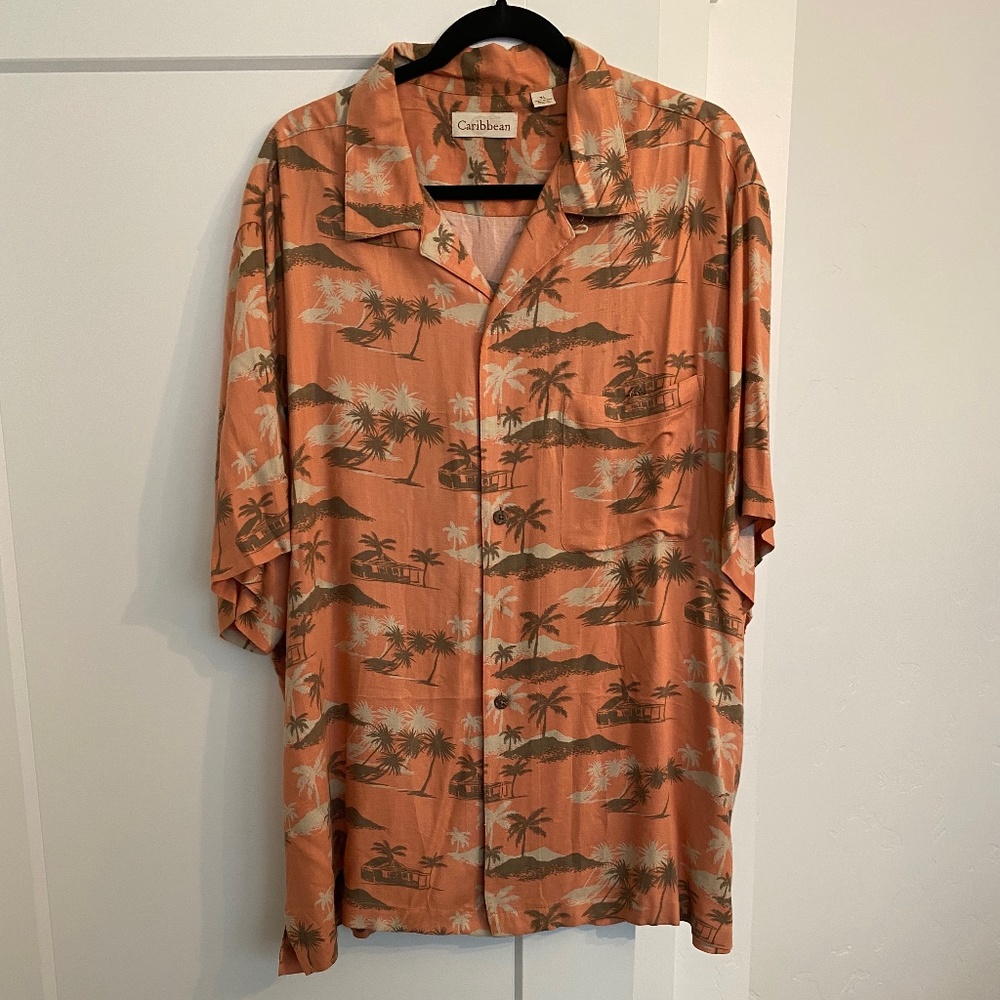 Caribbean 100% Rayon "Aloha Shirt" XL